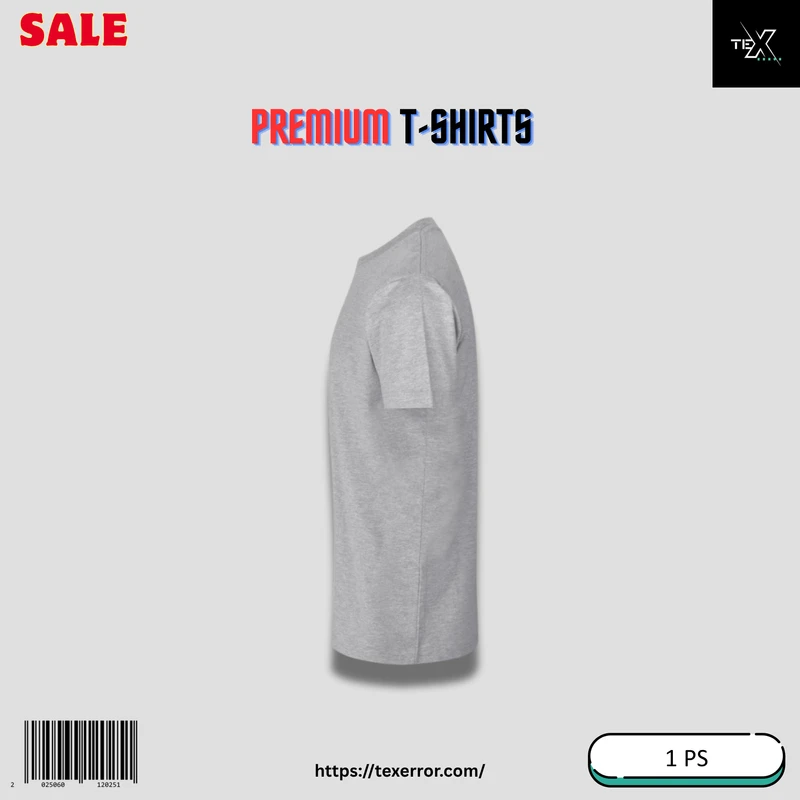 Men's Premium Basic T-shirt : Grey Melange - Thumbnail 3