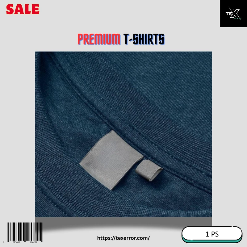 Men's Premium Basic T-shirt : Blue Melange - Thumbnail 4
