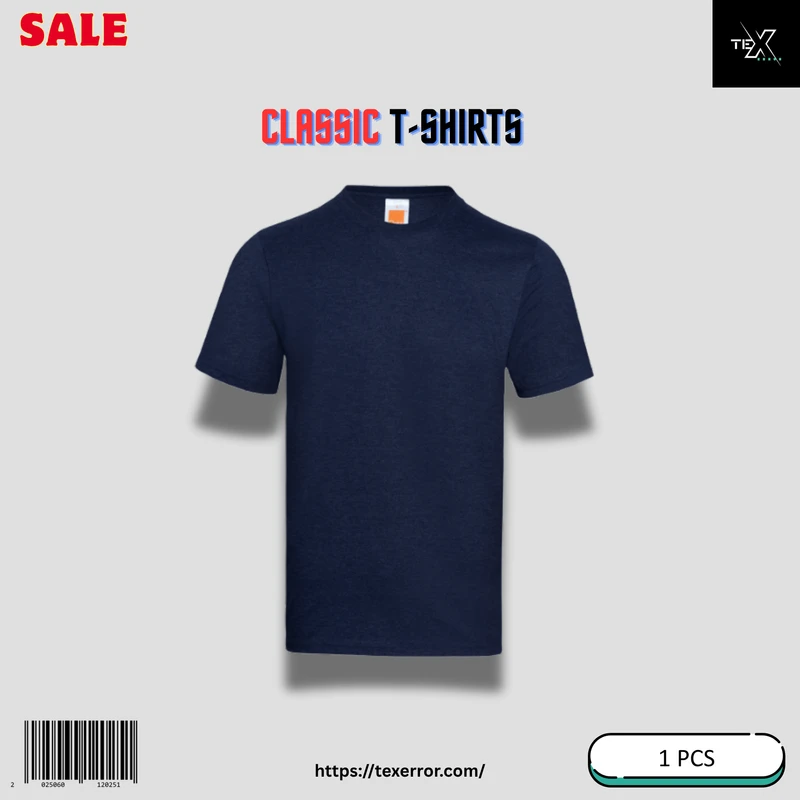 Men's Classic Solid T-shirt Combo : Black, Paste, Royal Blue - Thumbnail 3