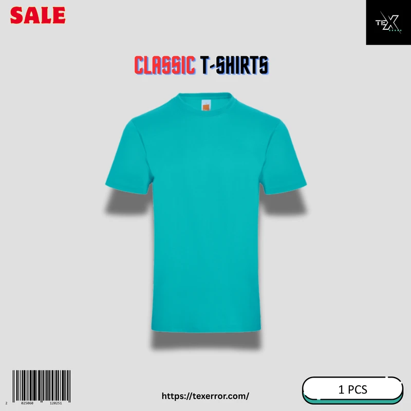 Men's Classic Solid T-shirt Combo : Black, Paste, Royal Blue - Thumbnail 4