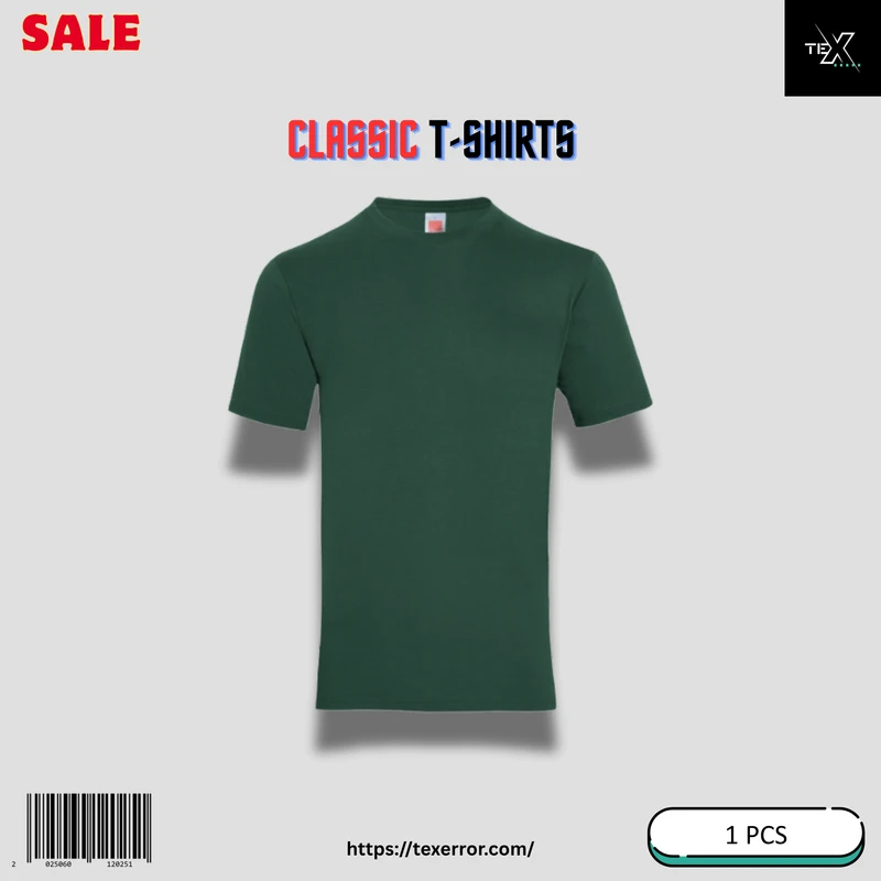 Men's Classic Solid T-shirt Combo : Green, Paste,Royal Blue - Thumbnail 4