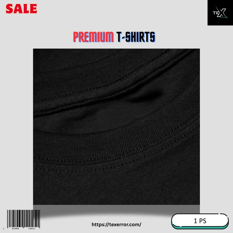 Men's Premium Basic T-shirt : Black - Thumbnail 4