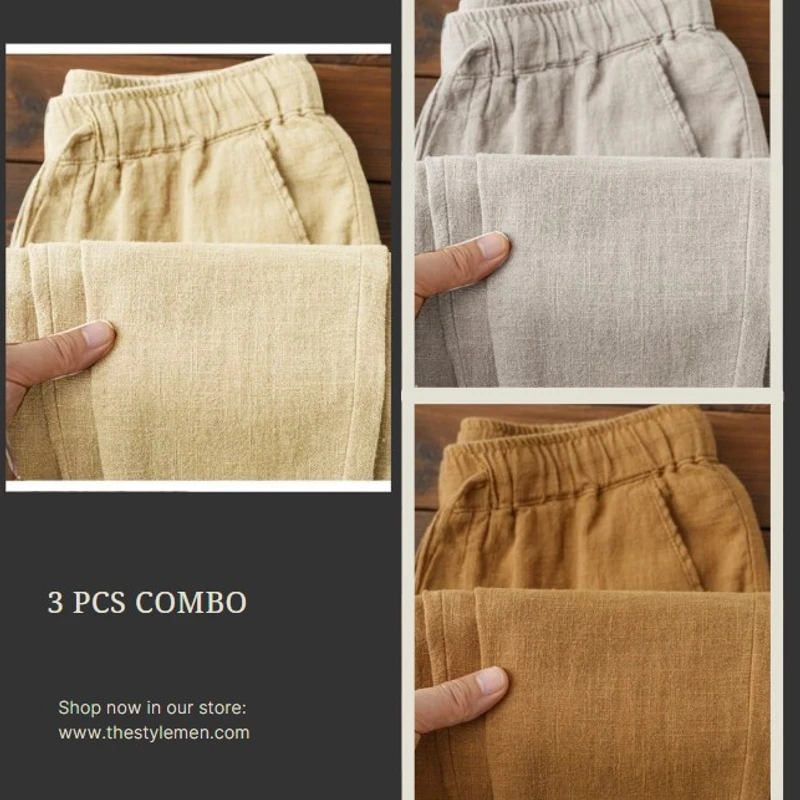 3 PCS New Best Quality Remi Cotton Trouser For Men