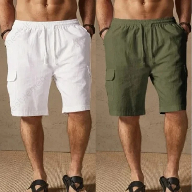 (2 pcs Combo) Summer Comfortable 5 Pocket Cotton Shorts For Men