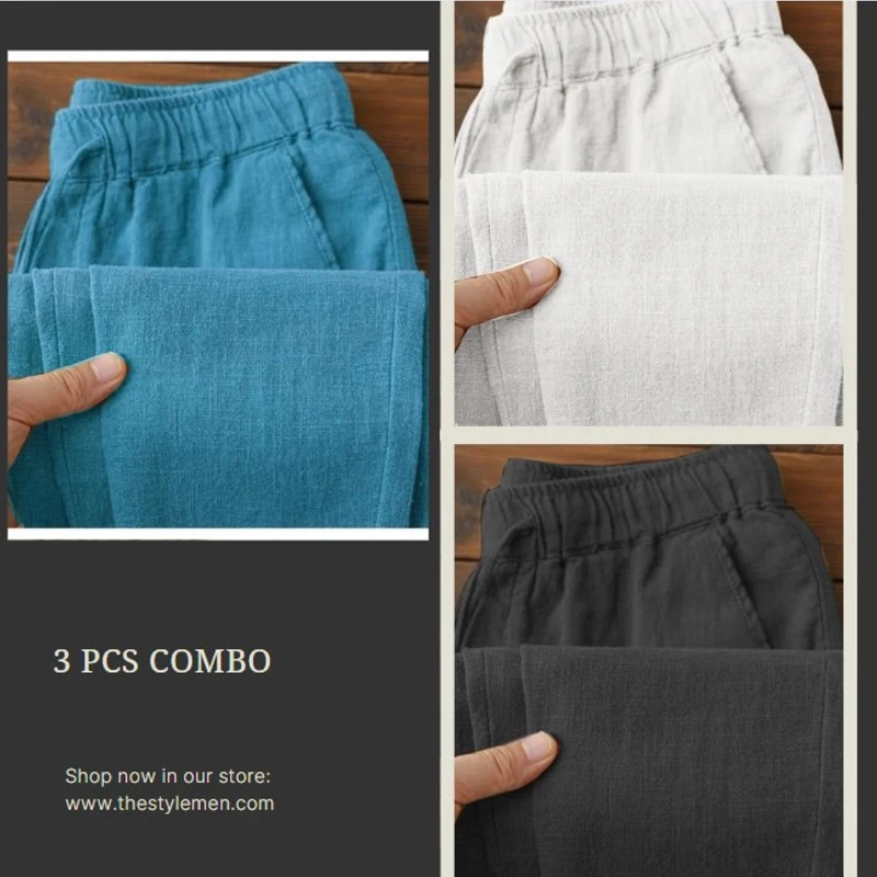3 pcs New Best Quality Remi Cotton Trouser For Men