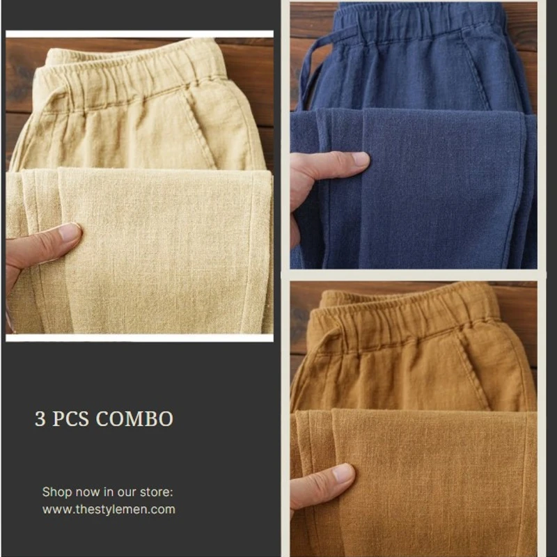3 PCS New Best Quality Remi Cotton Trouser For Men
