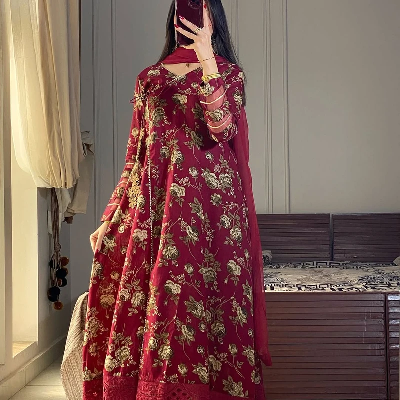 Special Printed Gown Style Three-Piece | The Velvet Closet