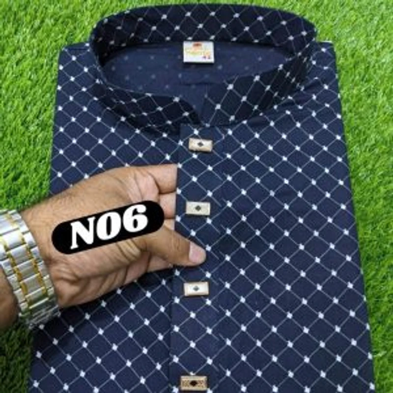 স্টেপ ডিজাইন পাঞ্জাবি কালো - Image 3