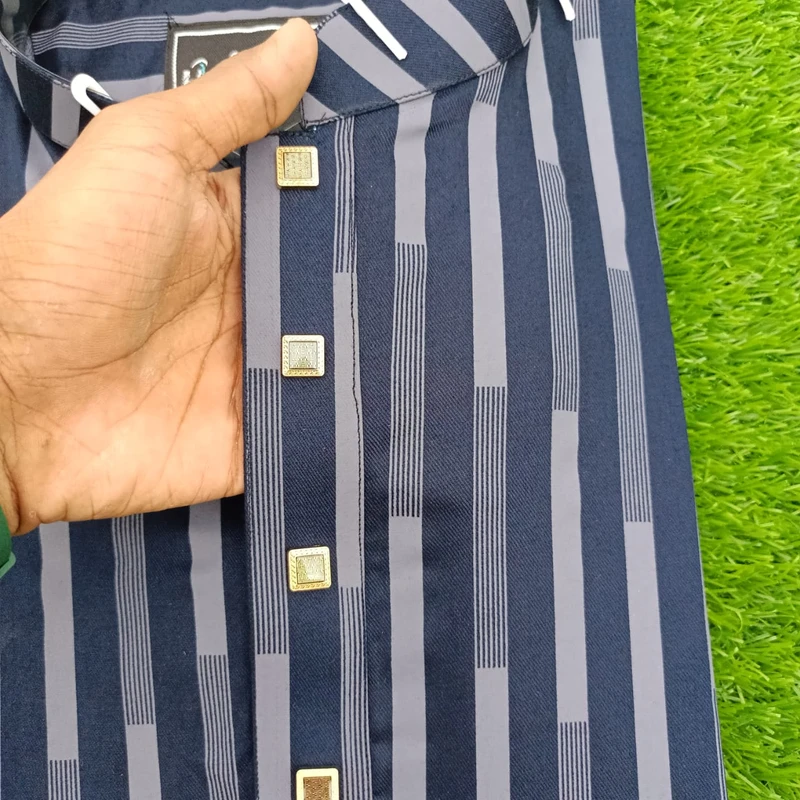 স্টেপ ডিজাইন পাঞ্জাবি নেভি ব্লু কালার