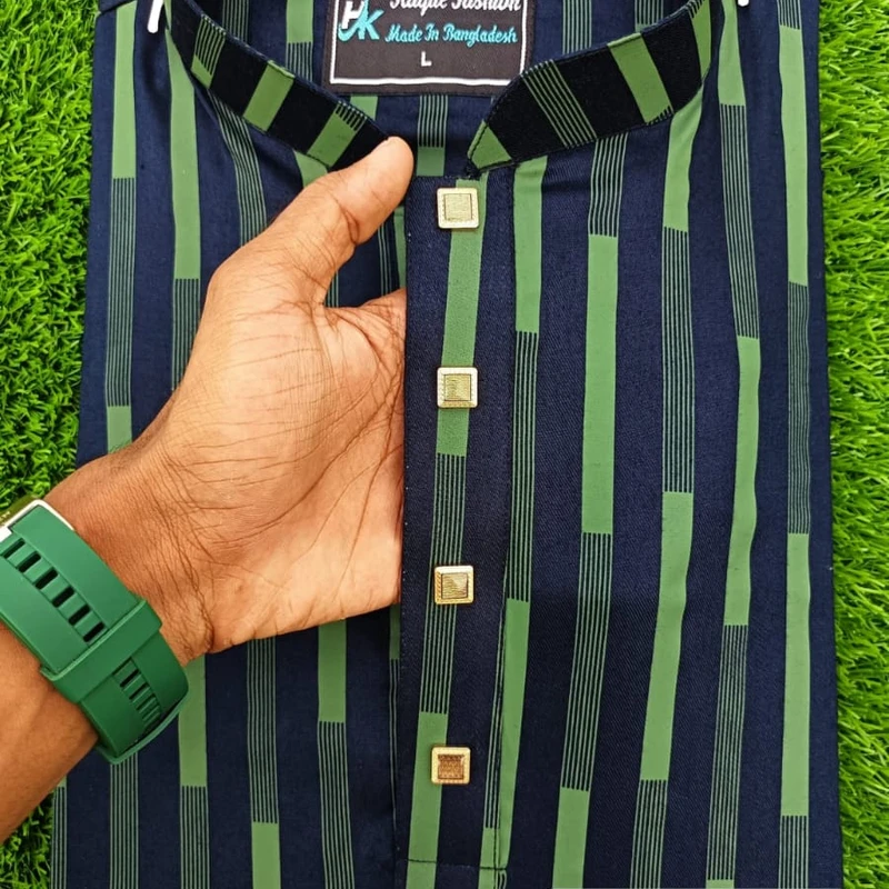 স্টেপ ডিজাইন পাঞ্জাবি টিয়া কালার