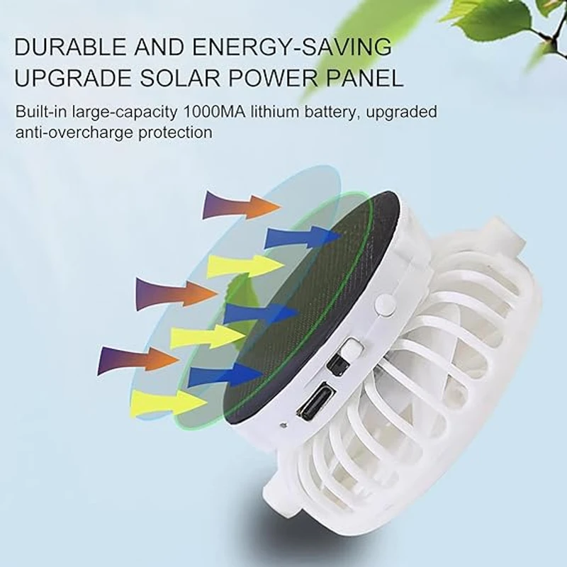 Sun Hat with Fan - Solar + USB Rechargeable Fan Cap - Image 4