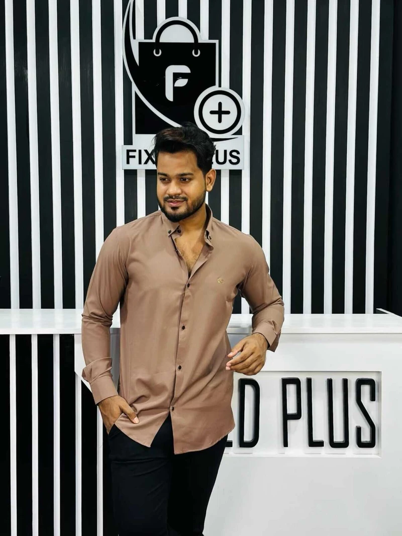 Formal Shirt Round Button (Mustard)