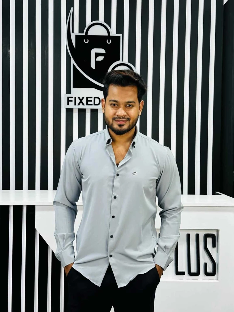 Formal Shirt Round Button (Ash)