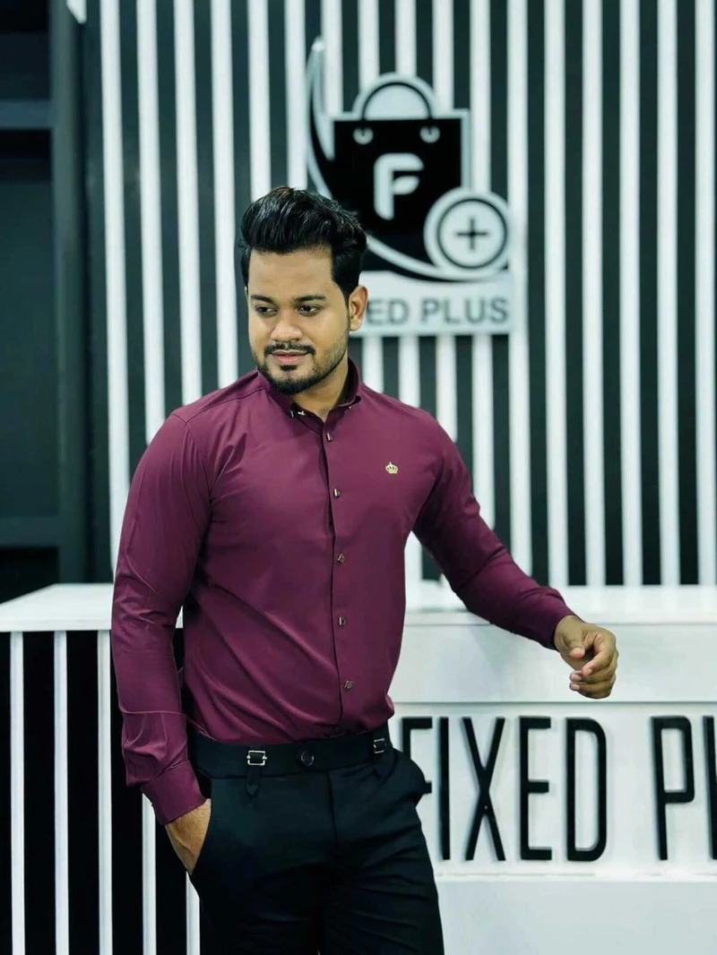 Formal Shirt Velvet Maroon