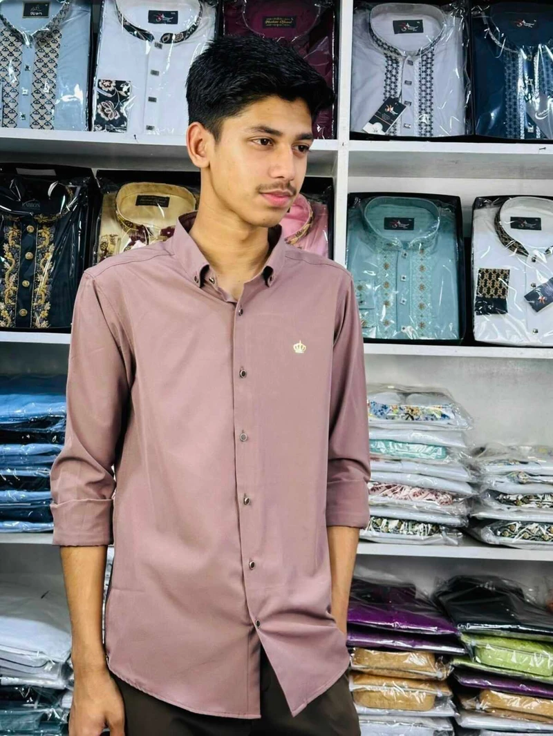 Formal Shirt Round Button (Coffee)