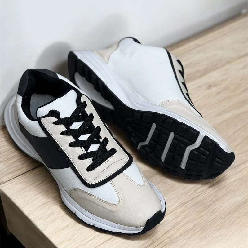 Uneakers Men's Sneakers Black Step Cream - Thumbnail 3