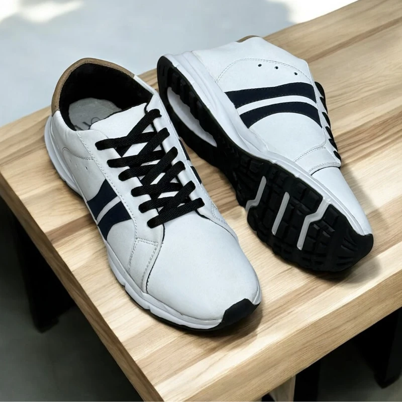 Uneakers Men's Premium Sneakers Double Step White