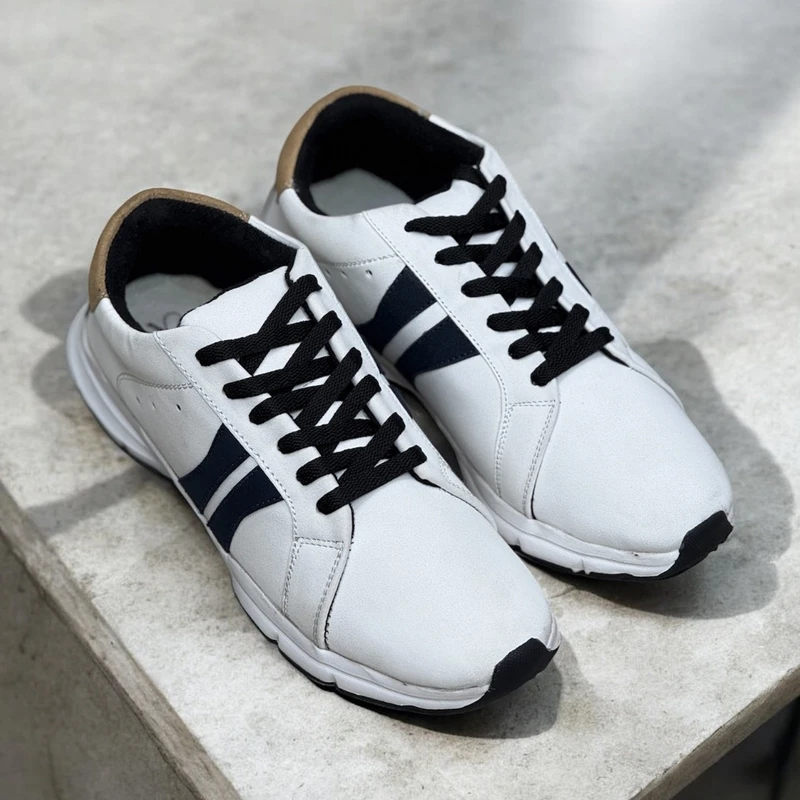 Uneakers Men's Premium Sneakers Double Step White