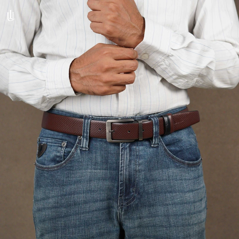 Axel Cross Dot Pattern Belt – Dual Tone Moving Brockless - Image 4