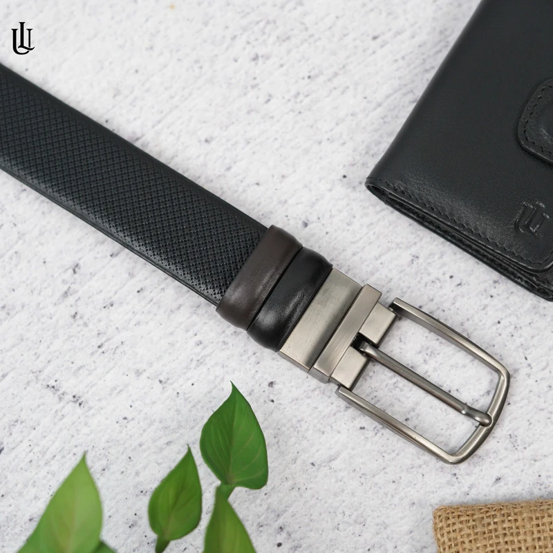 Axel Cross Dot Pattern Belt – Dual Tone Moving Brockless