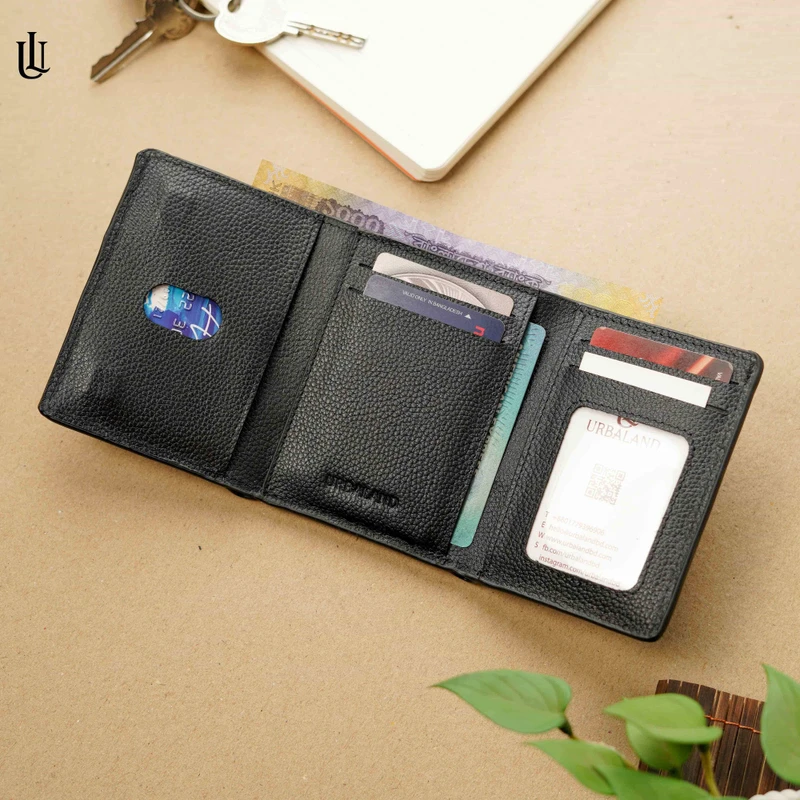 Tedd Magnet Trifold Wallet – Black - Image 1