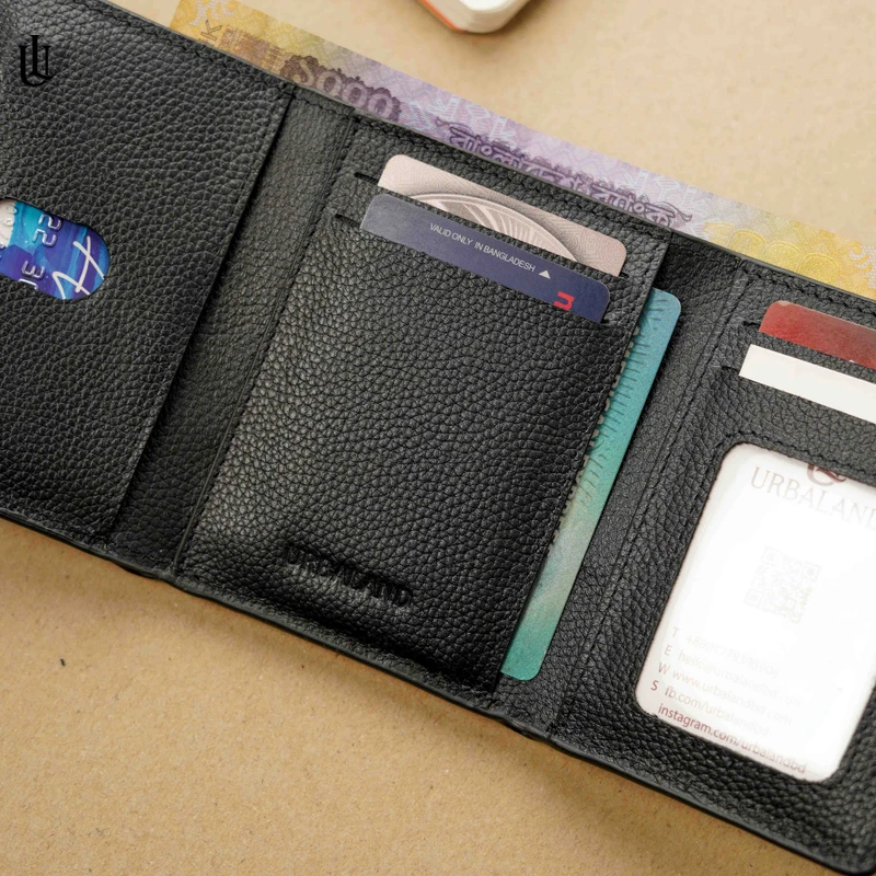 Tedd Magnet Trifold Wallet – Black - Image 3