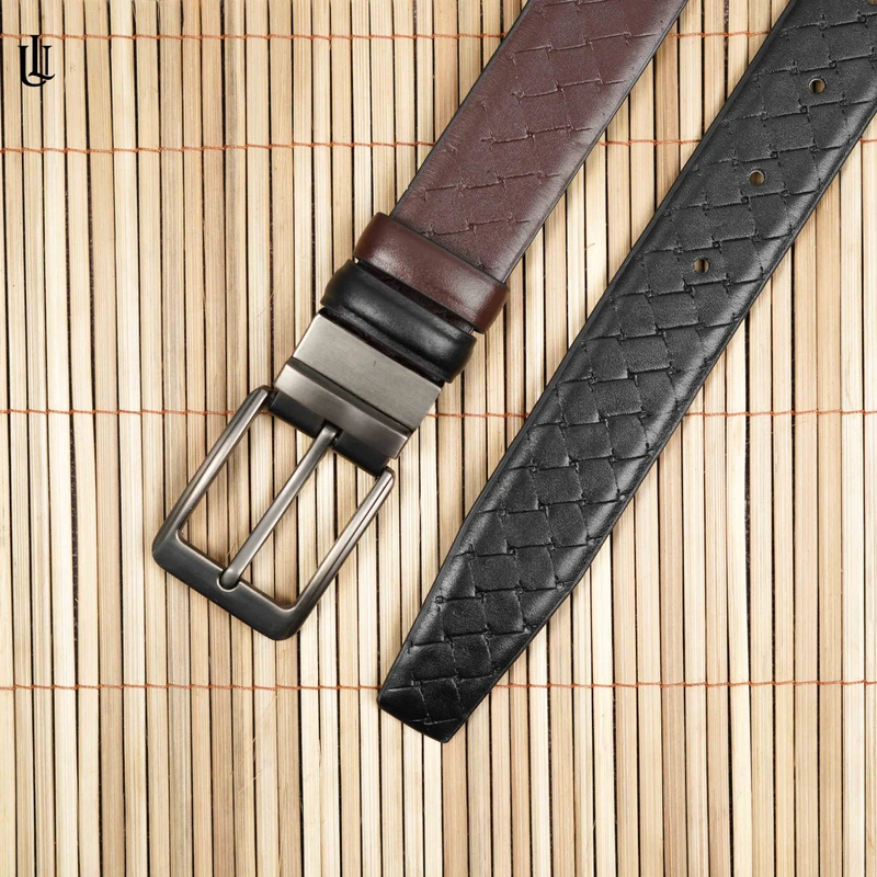 Axel Cross Line Pattern Belt – Dual Tone Moving Brockless