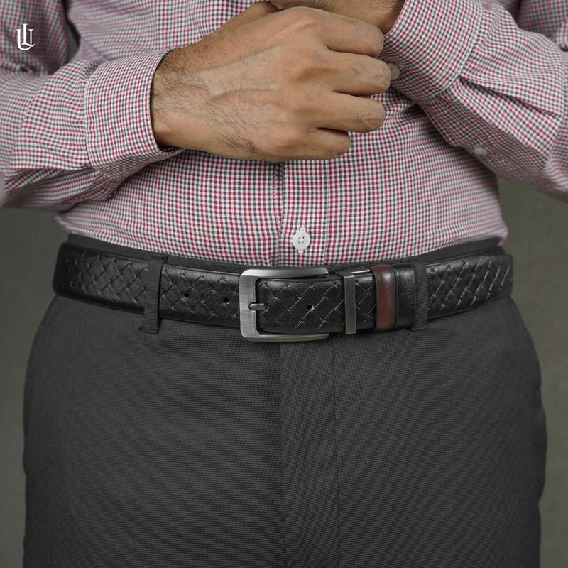 Axel Cross Line Pattern Belt – Dual Tone Moving Brockless - Image 5