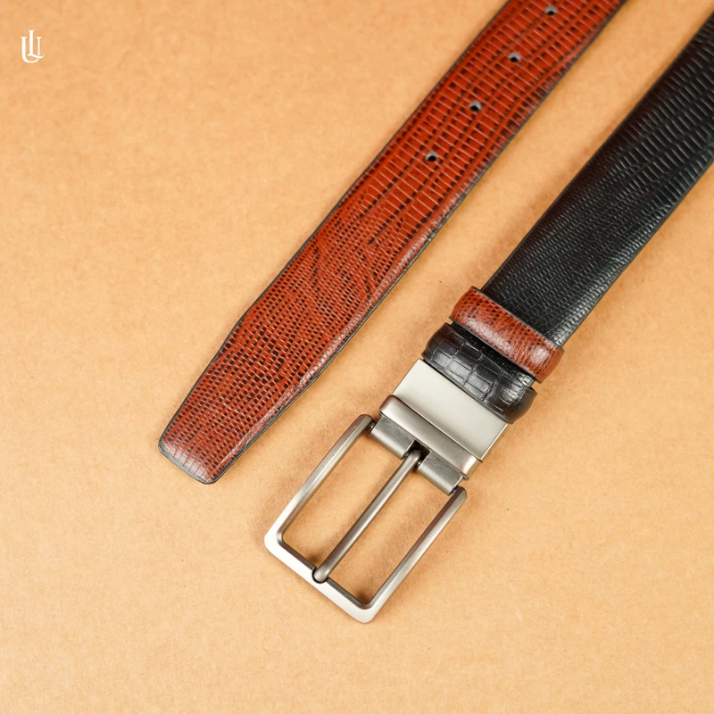 Axel Lizard Pattern Belt – Dual Tone Moving Brockless