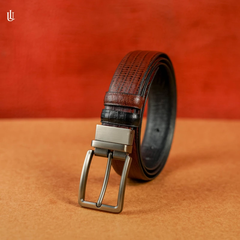 Axel Lizard Pattern Belt – Dual Tone Moving Brockless