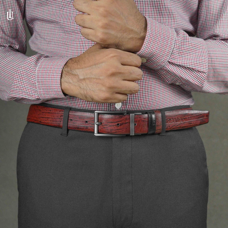 Axel Lizard Pattern Belt – Dual Tone Moving Brockless - Image 6