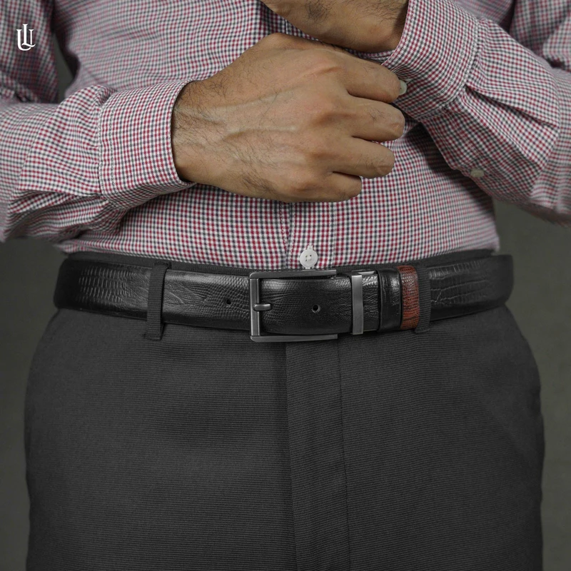 Axel Lizard Pattern Belt – Dual Tone Moving Brockless - Image 7