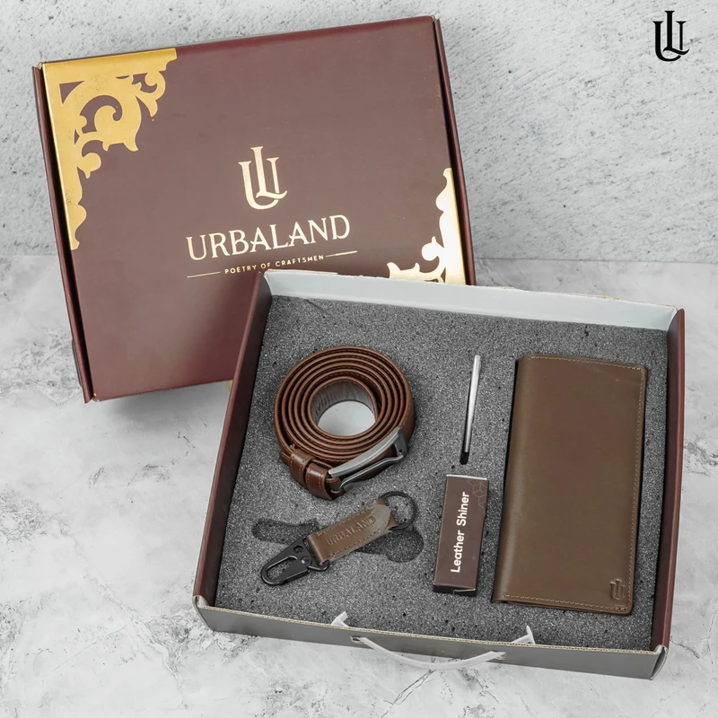 Combo 107 – চকোলেট | Long Wallet+Belt+Keyring