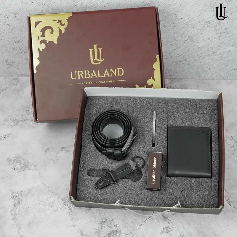 Combo 105 – কালো | BiFold Wallet+Belt+Keyring