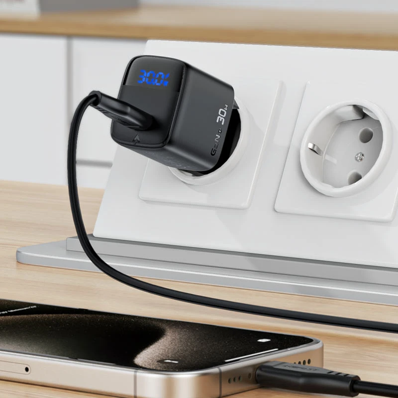 A115 PD30W GaN charger USB-C with digital display set (P5) (EU) - Thumbnail 6