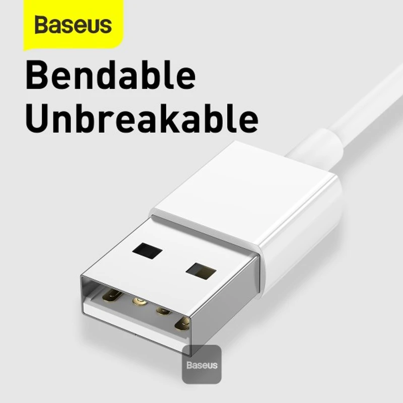 Baseus Superior Series Fast Charging Data Cable USB to M+L+C 3.5A 1.5M - White - Thumbnail 5