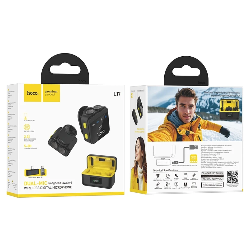 L17 Dual-mic magnetic lavalier wireless digital microphone(iP/Type-C) - Thumbnail 3