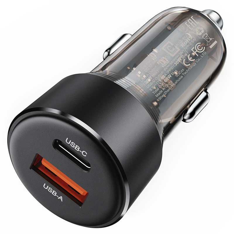 B12 60W (USB-A+USB-C) dual-port car charger - Thumbnail 4