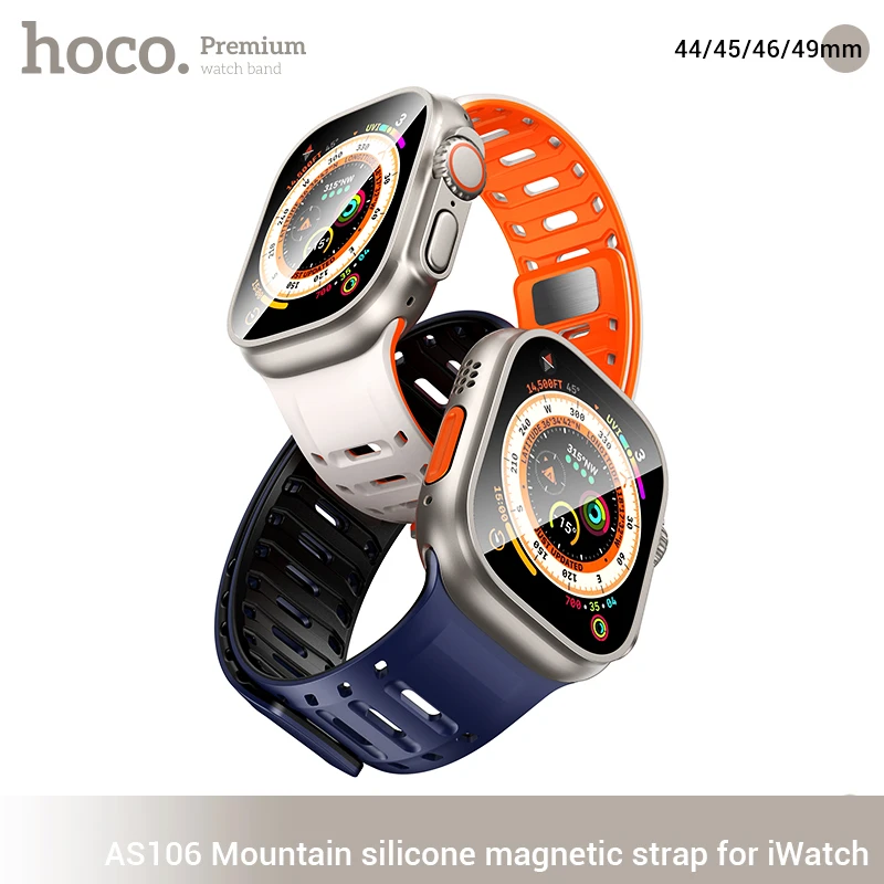 AS106 Mountain silicone magnetic strap for iWatch(44/45/46/49mm)