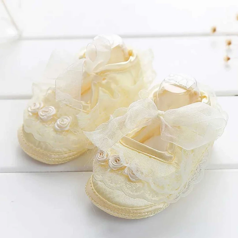 Flower Shoes Yellow Colour ০-১২মাস ফ্রি সাইজ