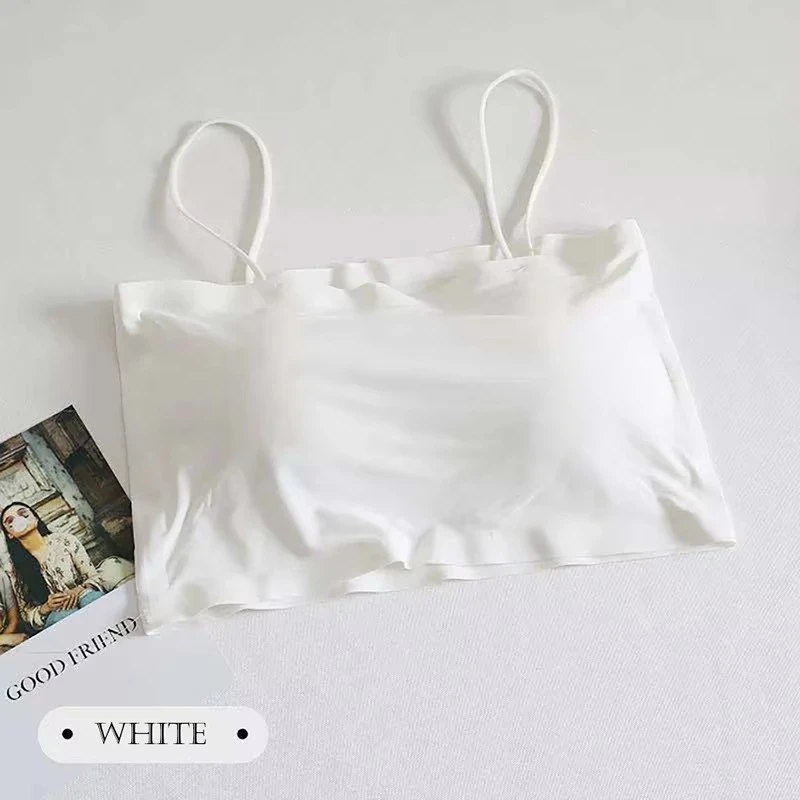 Ice Silk Crop Tops For Women Soft No Wire One-Piece Brassiere Seamless Beauty Bra Summer Wrap Chest Female Lingberries Bandeau Top - Image 6