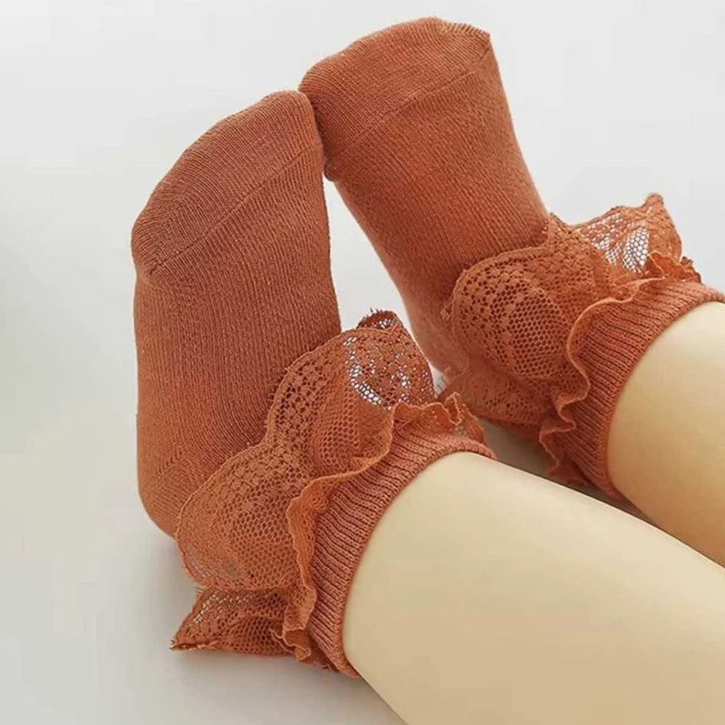 Cute Baby Girls Lace Ruffle Socks ০-১২মাস ফ্রি সাইজ