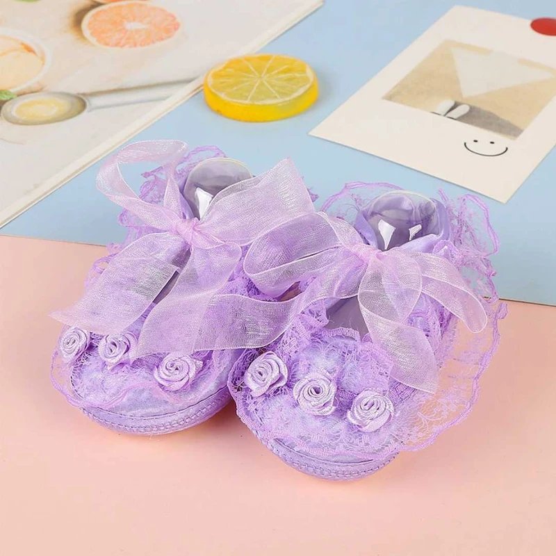 Flower Shoes Purpel Colour ০-১২মাস ফ্রি সাইজ