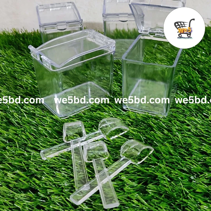 4 IN 1 Spice Jar Box With Spoon -Multi Crystal Seasoning Box - Thumbnail 5