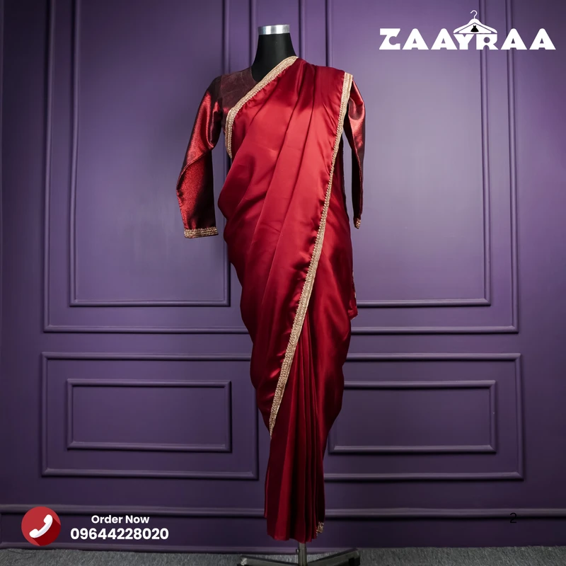 Zaayraa Ready Saree - Maroon Color