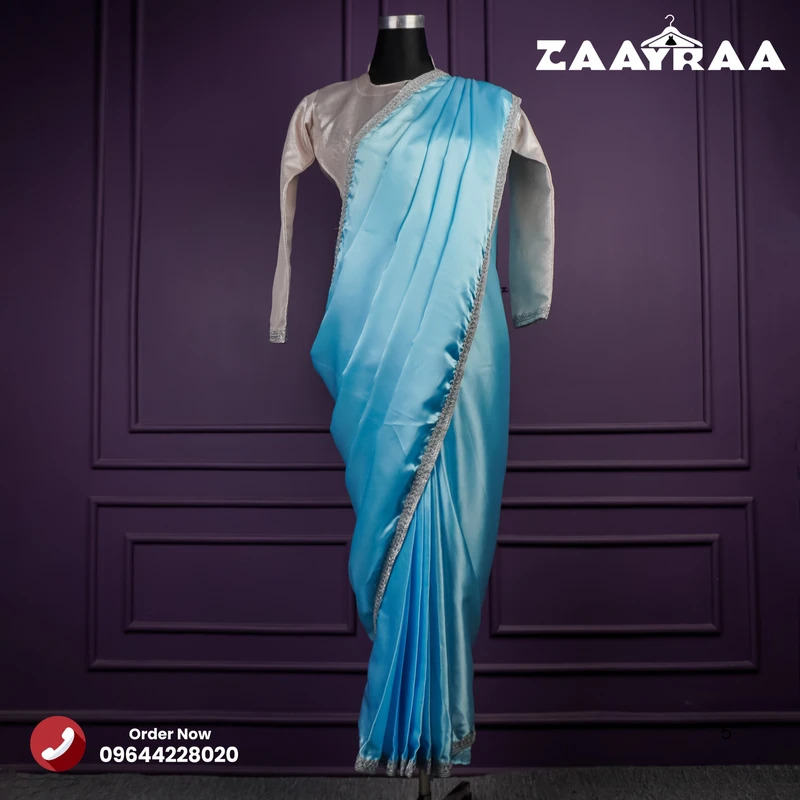 Zaayraa Ready Saree - Sky Blue Color