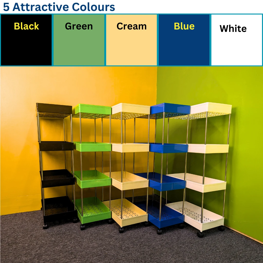 Wide Type High Capacity Multi Purpose Trolly Rack Multifunctional Movable Storage Cart - Image 4