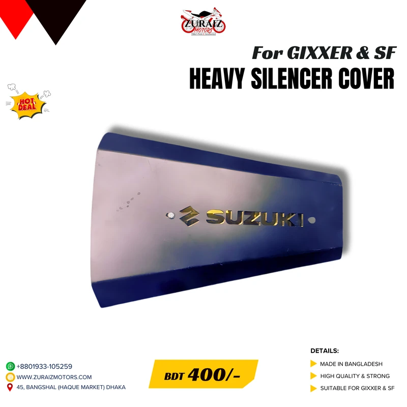 Metal Heavy Silencer Cover for GIXXER and GIXXER SF