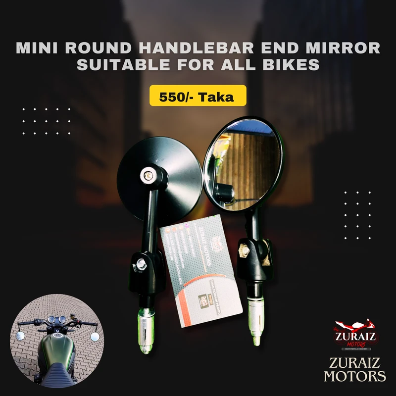 MINI ROUND HANDLEBAR END MIRROR